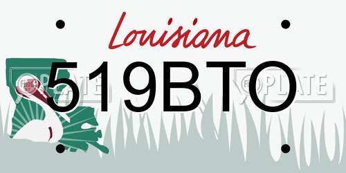 519BTO Louisiana License Plate
