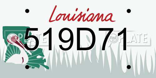 519D71 Louisiana License Plate