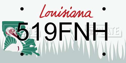 519FNH Louisiana License Plate