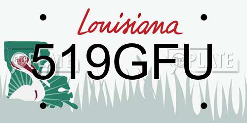 519GFU Louisiana License Plate
