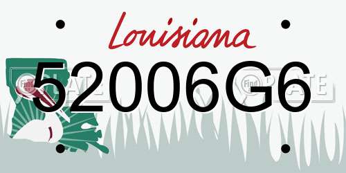 52006G6 Louisiana License Plate
