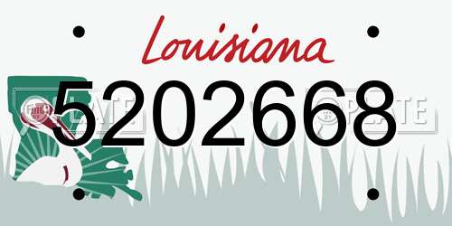 5202668 Louisiana License Plate