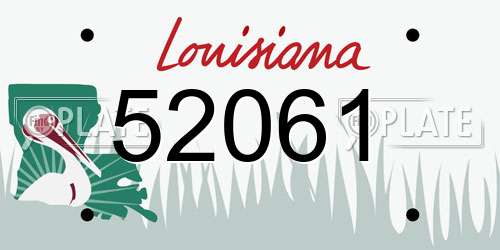 52061 Louisiana License Plate