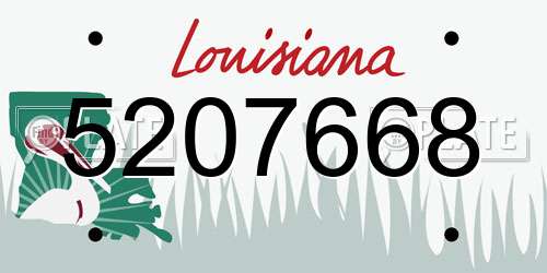 5207668 Louisiana License Plate