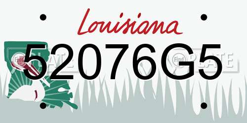 52076G5 Louisiana License Plate