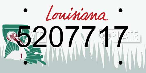 5207717 Louisiana License Plate