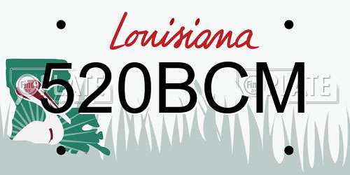 520BCM Louisiana License Plate