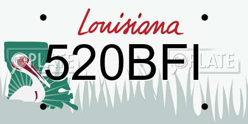 520BFI Louisiana License Plate