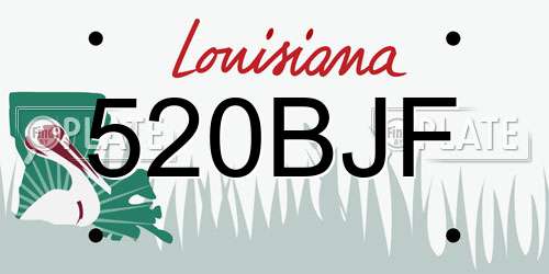 520BJF Louisiana License Plate