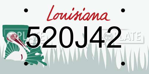 520J42 Louisiana License Plate