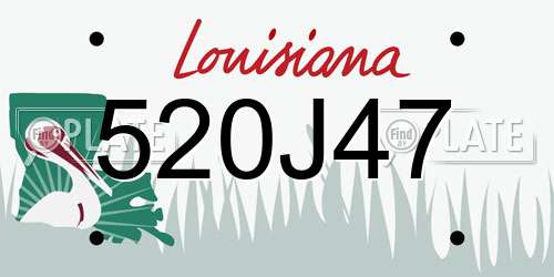 520J47 Louisiana License Plate