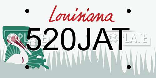 520JAT Louisiana License Plate