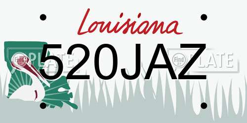 520JAZ Louisiana License Plate