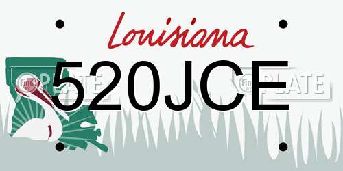520JCE Louisiana License Plate