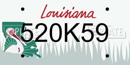 520K59 Louisiana License Plate