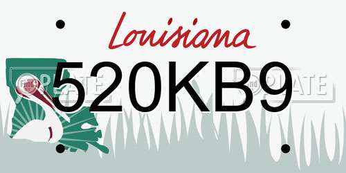 520KB9 Louisiana License Plate