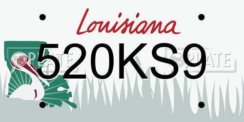 520KS9 Louisiana License Plate