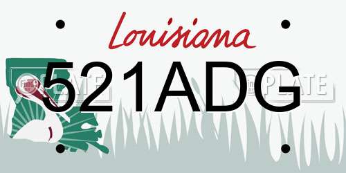 521ADG Louisiana License Plate