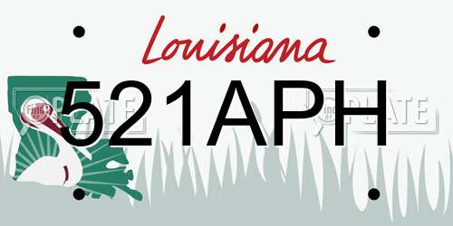 521APH Louisiana License Plate