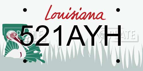 521AYH Louisiana License Plate