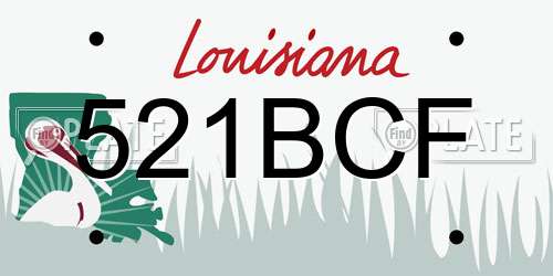 521BCF Louisiana License Plate