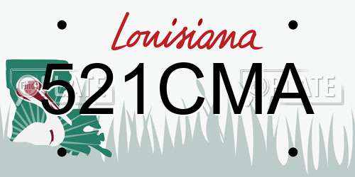 521CMA Louisiana License Plate