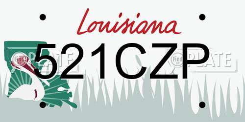 521CZP Louisiana License Plate