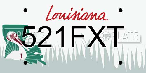 521FXT Louisiana License Plate