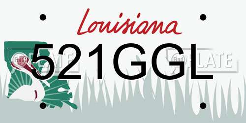 521GGL Louisiana License Plate