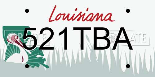 521TBA Louisiana License Plate