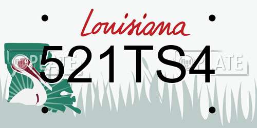 521TS4 Louisiana License Plate