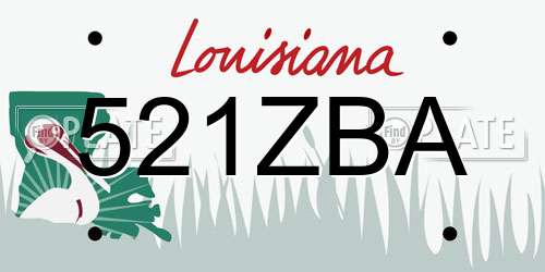 521ZBA Louisiana License Plate