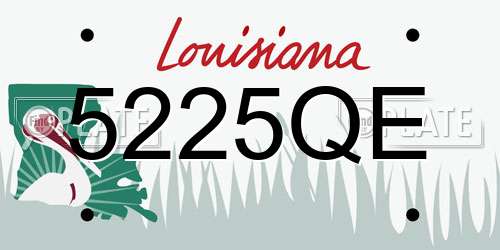 5225QE Louisiana License Plate