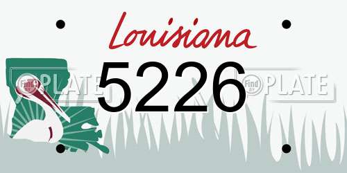 5226 Louisiana License Plate