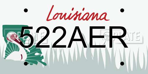522AER Louisiana License Plate