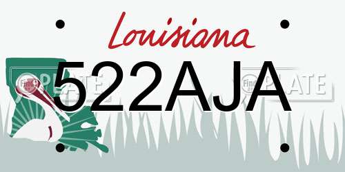522AJA Louisiana License Plate