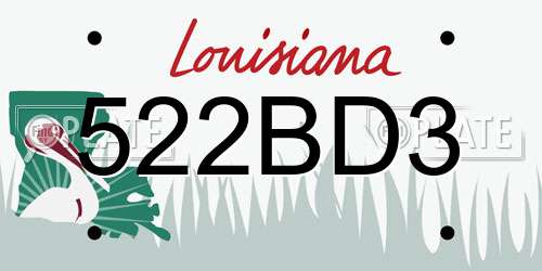 522BD3 Louisiana License Plate