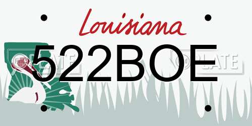 522BOE Louisiana License Plate