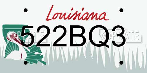 522BQ3 Louisiana License Plate