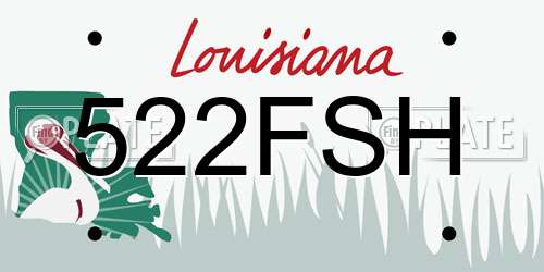 522FSH Louisiana License Plate