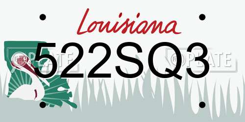 522SQ3 Louisiana License Plate