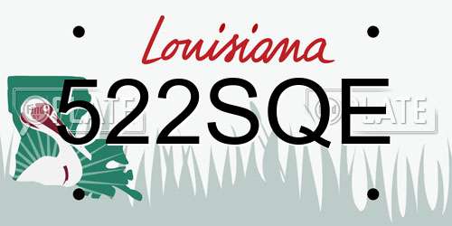 522SQE Louisiana License Plate