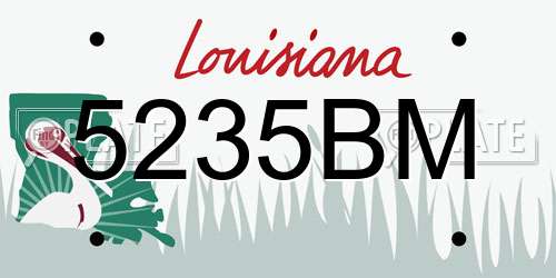 5235BM Louisiana License Plate