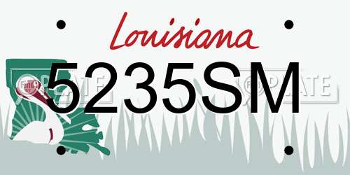5235SM Louisiana License Plate