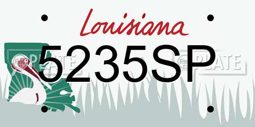 5235SP Louisiana License Plate