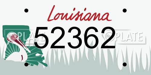 52362 Louisiana License Plate