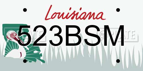 523BSM Louisiana License Plate