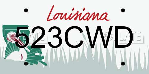 523CWD Louisiana License Plate