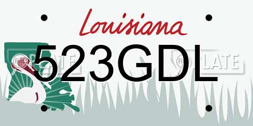 523GDL Louisiana License Plate