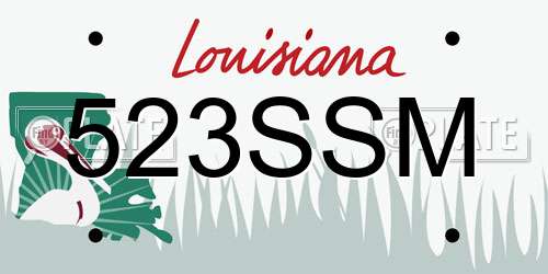523SSM Louisiana License Plate